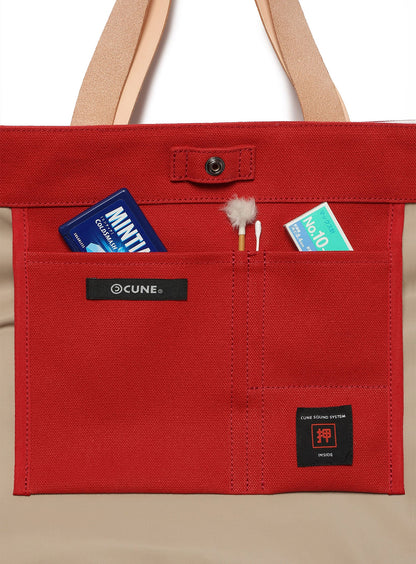 帆布のレザーハンドルトートバッグ