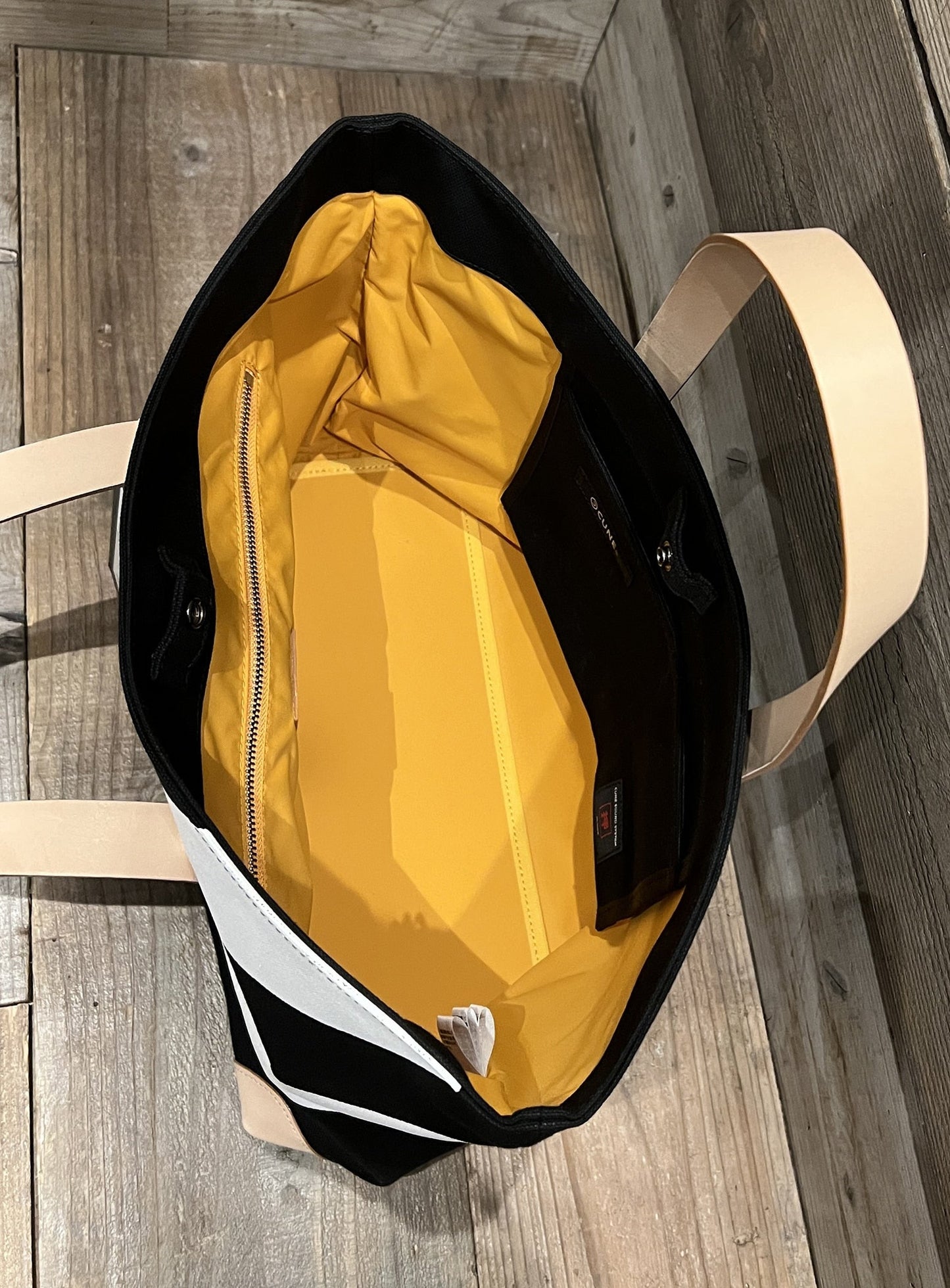 帆布のレザーハンドルトートバッグ