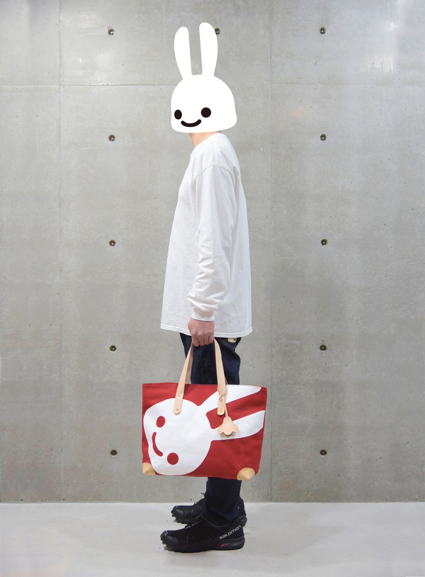 帆布のレザーハンドルトートバッグ