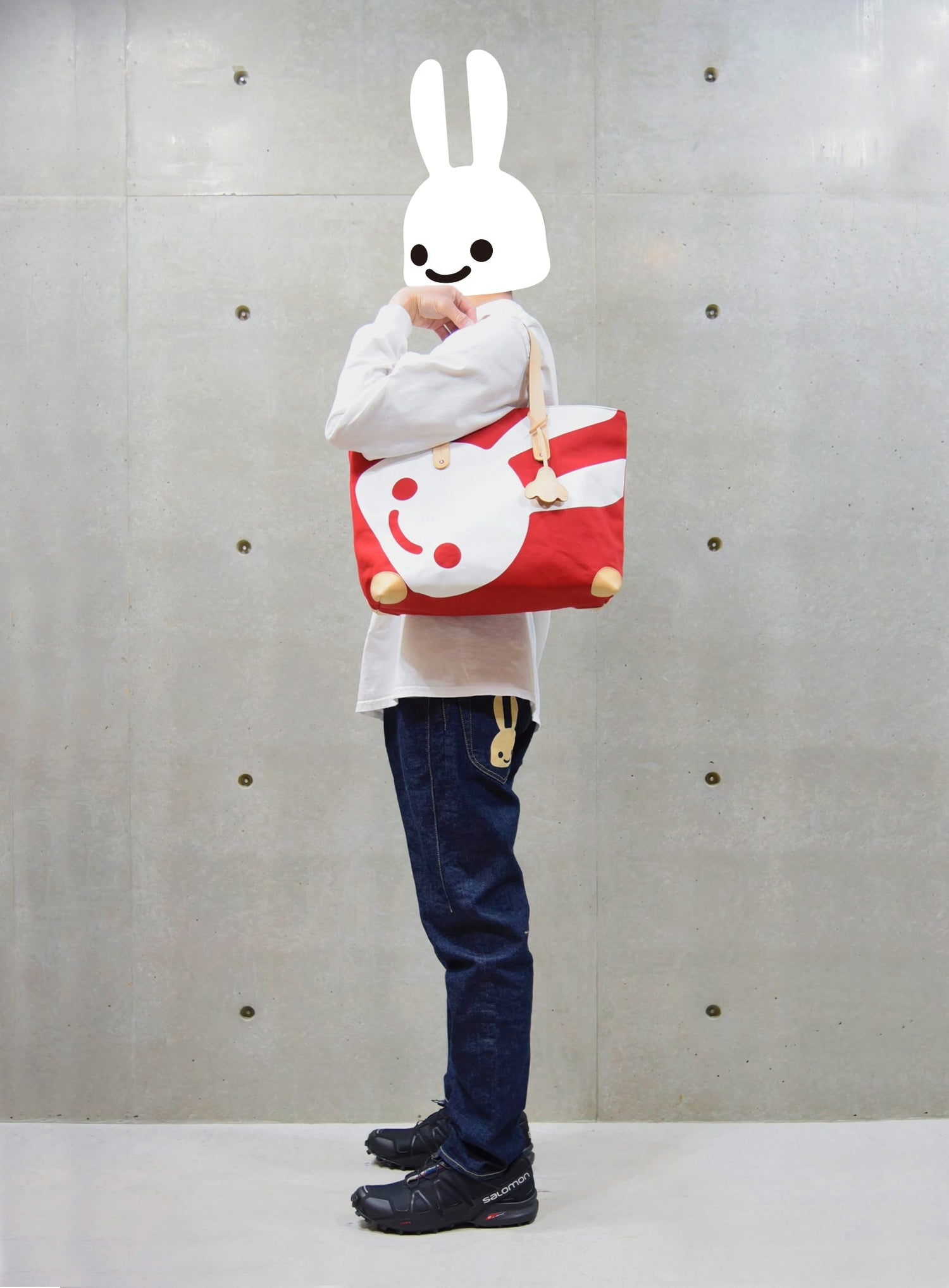 帆布のレザーハンドルトートバッグ