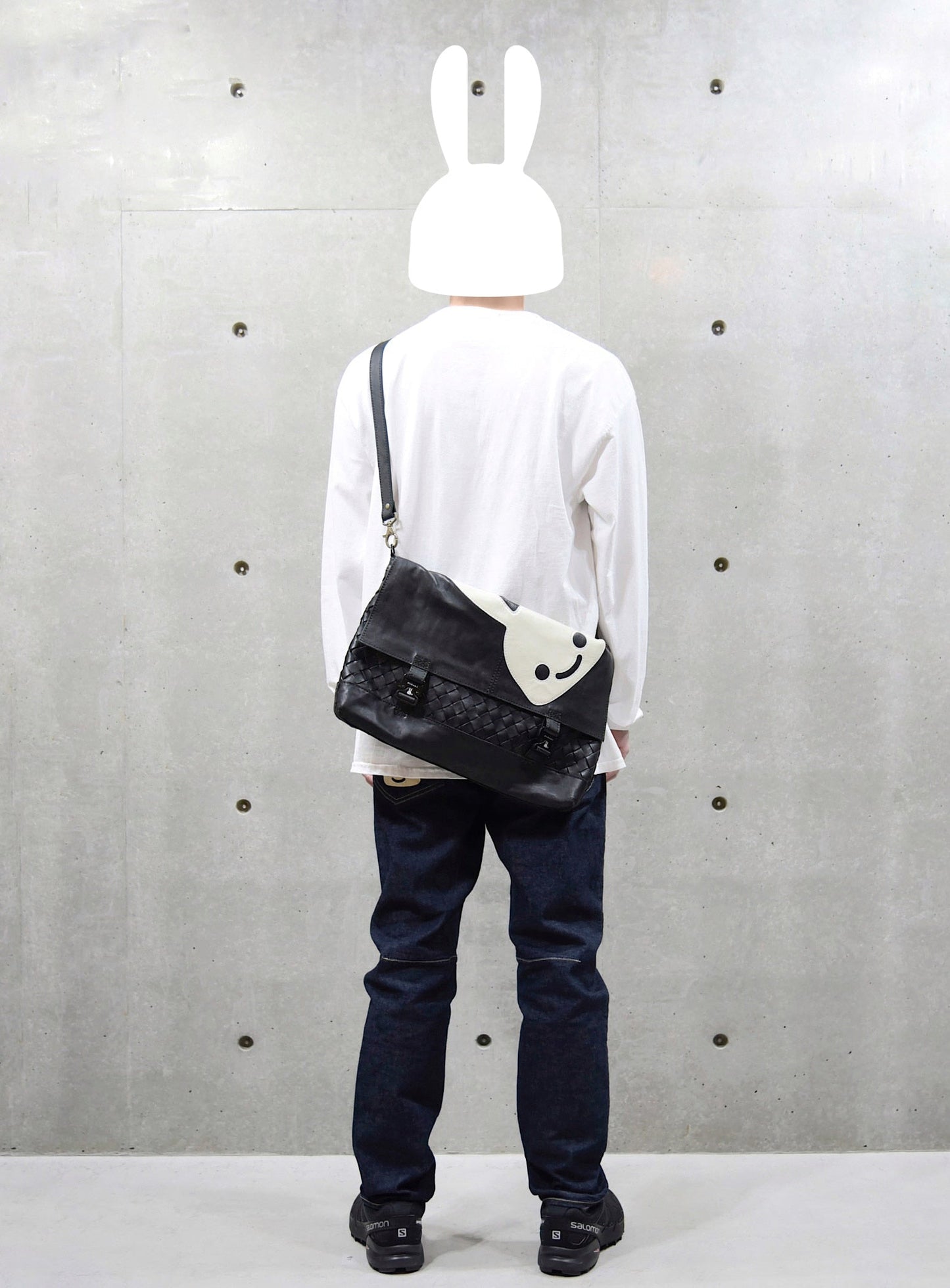 CUNE × robita レザーメッシュショルダーバッグ L