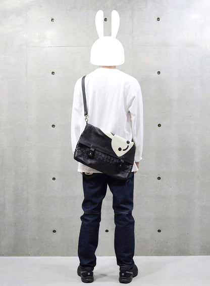 CUNE × robita レザーメッシュショルダーバッグ L