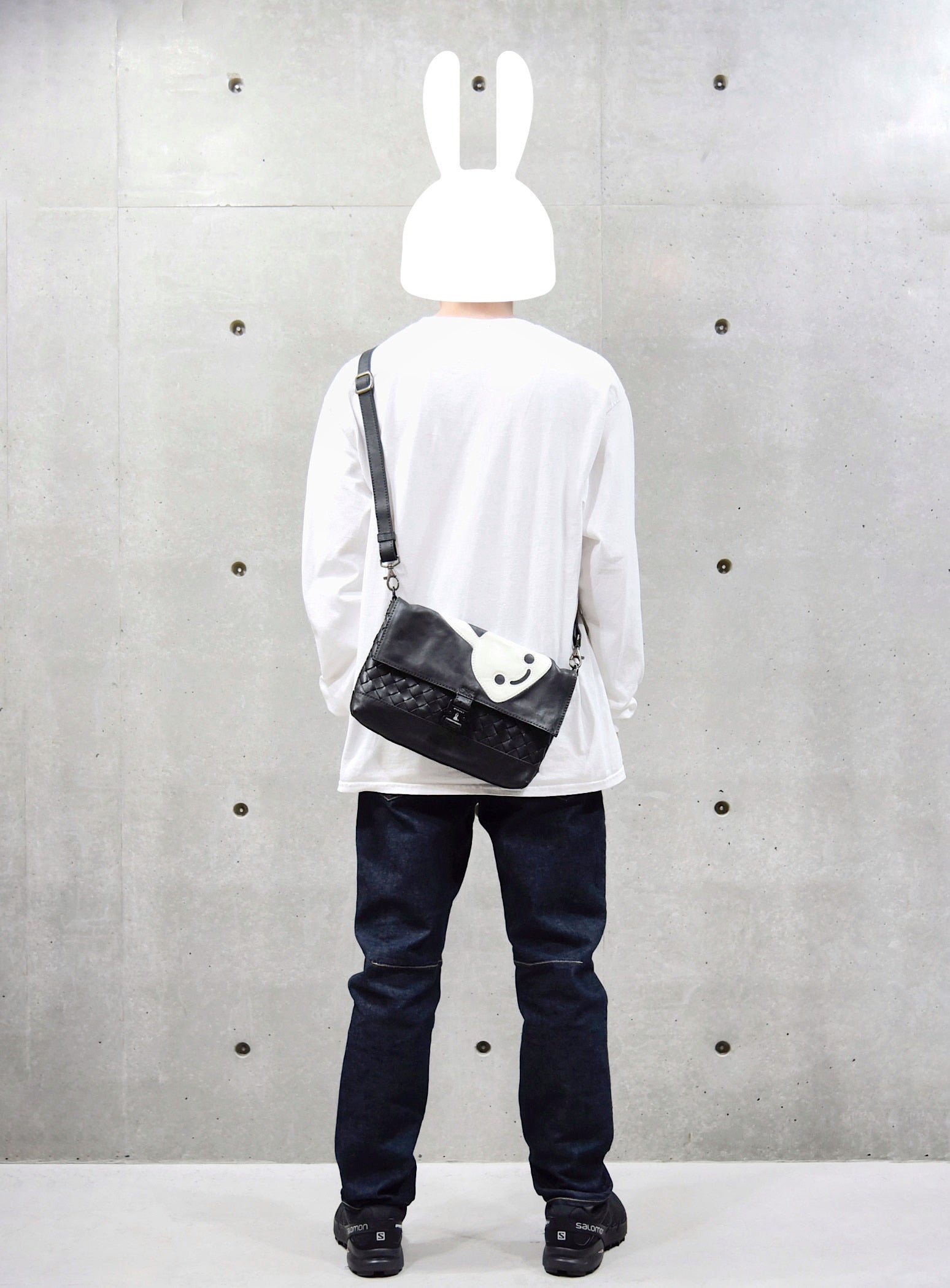 CUNE×robita レザー丸ハンドルバック CUNE × robita レザーメッシュショルダーバッグ M