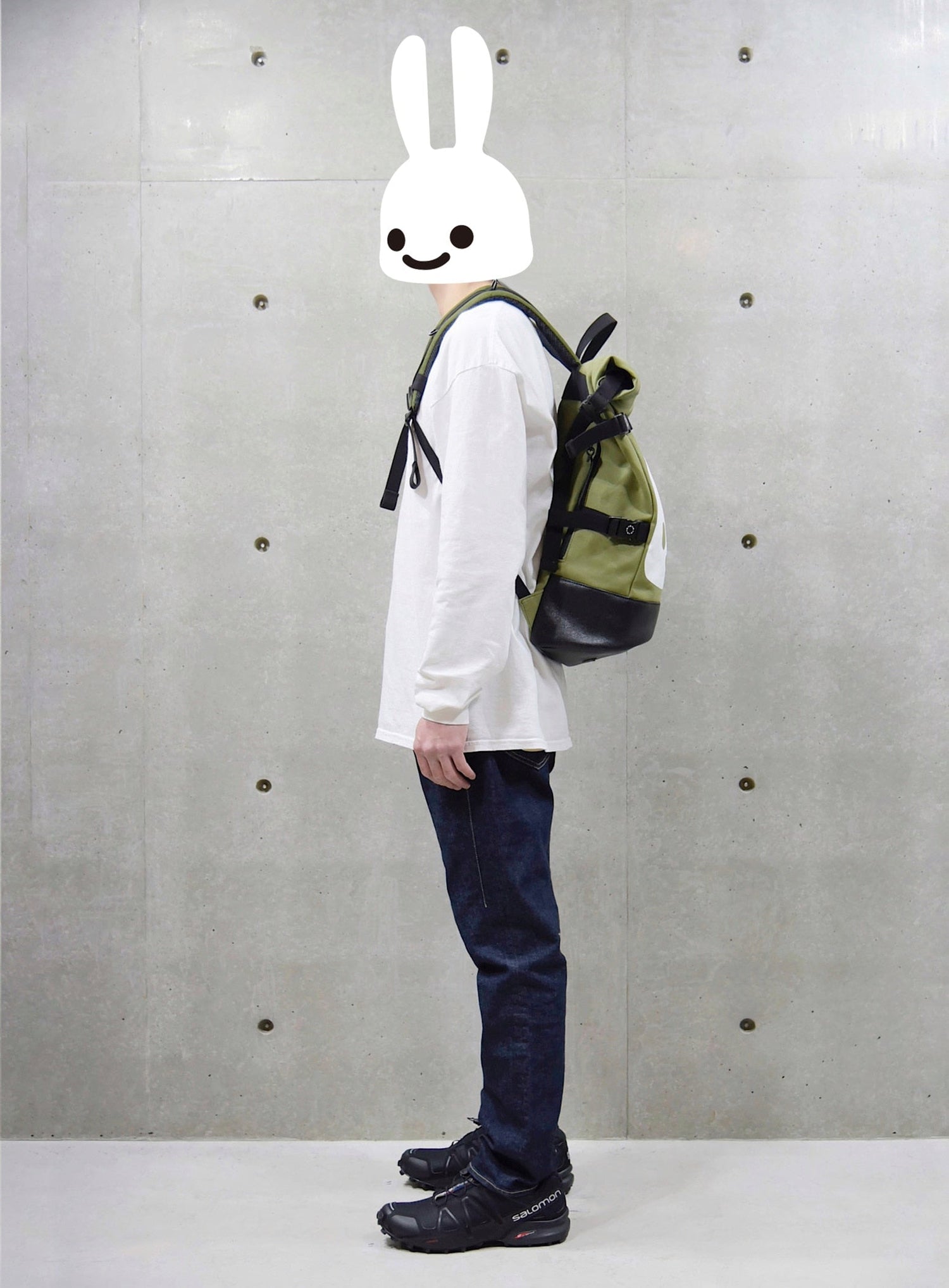 底レザーロールバックパック