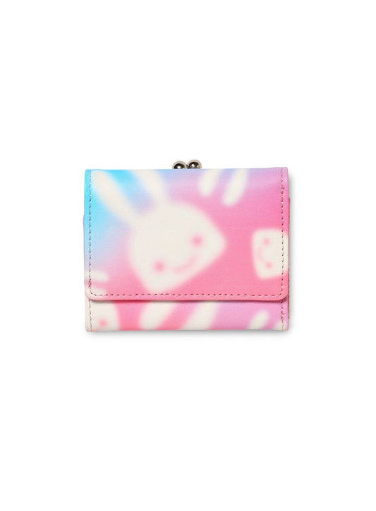 ほわほわうさぎ三つ折りがま口ウォレット