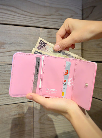 ほわほわうさぎ三つ折りがま口ウォレット