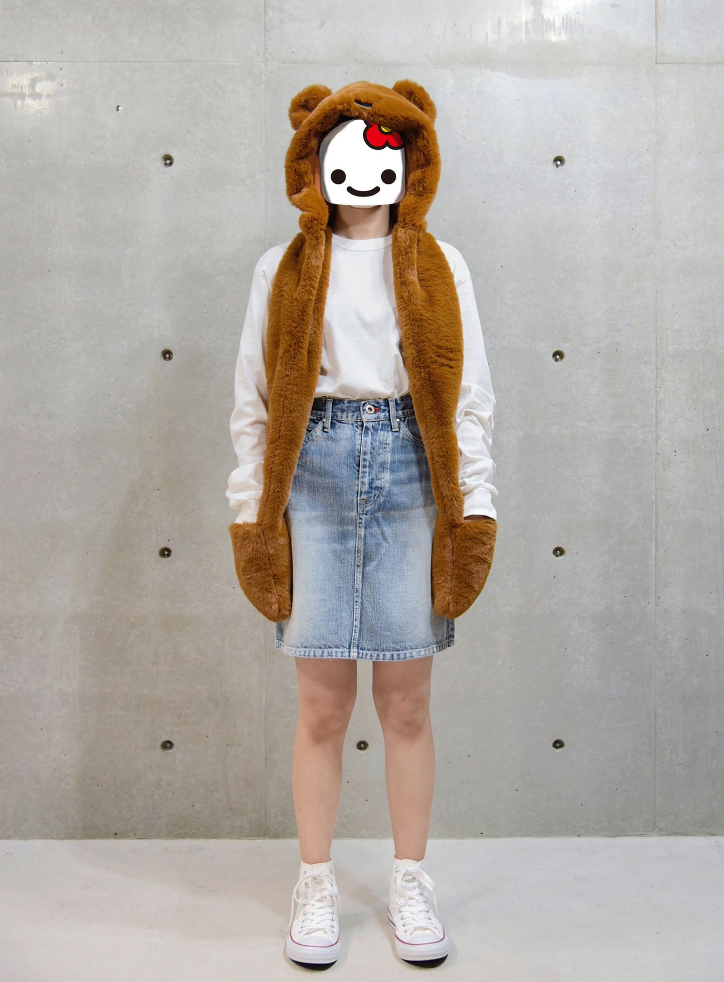 耳付きフードマフラー