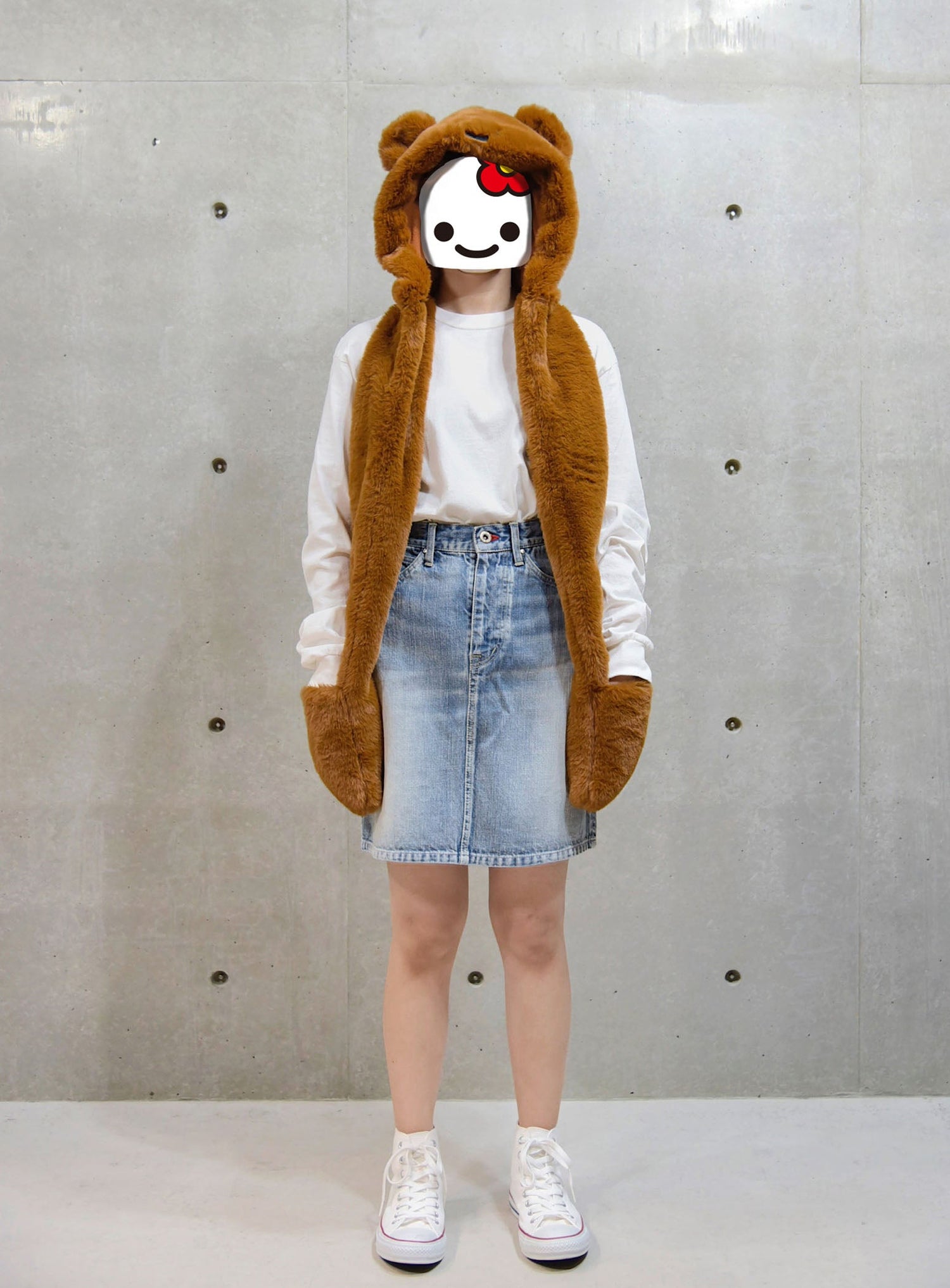 耳付きフードマフラー