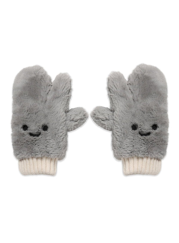 ファーの顔つき手袋