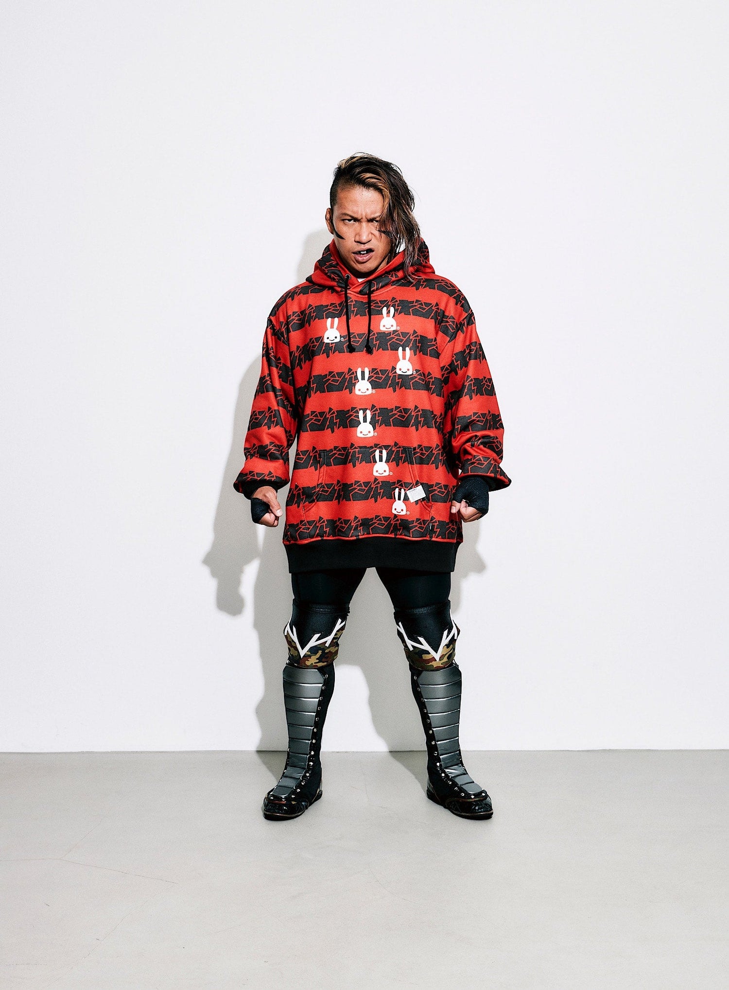 ジャギ Border Hoodie