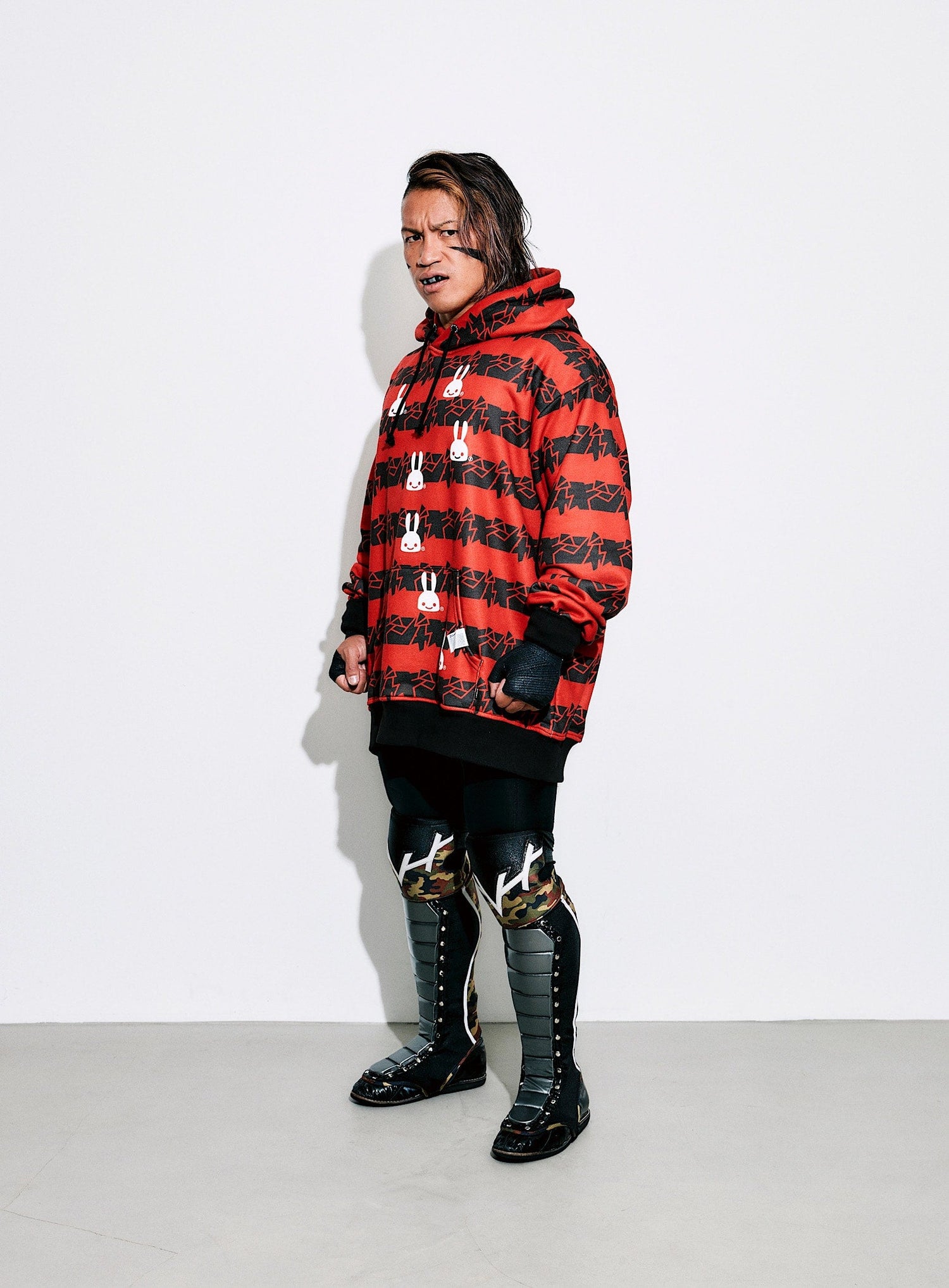 ジャギ Border Hoodie