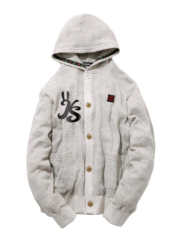 吊り裏毛 ボタンパーカー