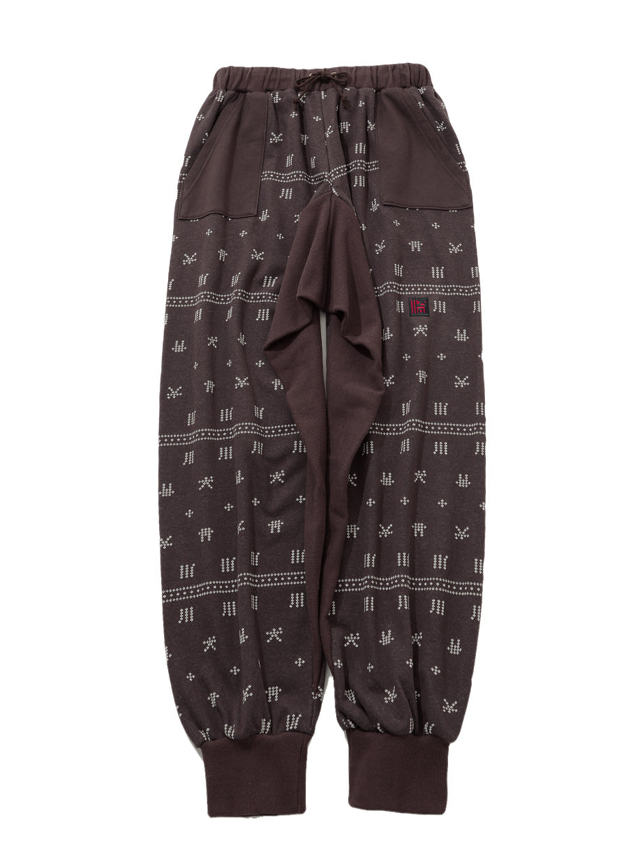 スウェット川ジャガードサルエル