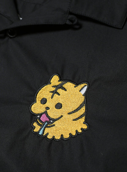 トラちゃん刺繍開襟シャツ
