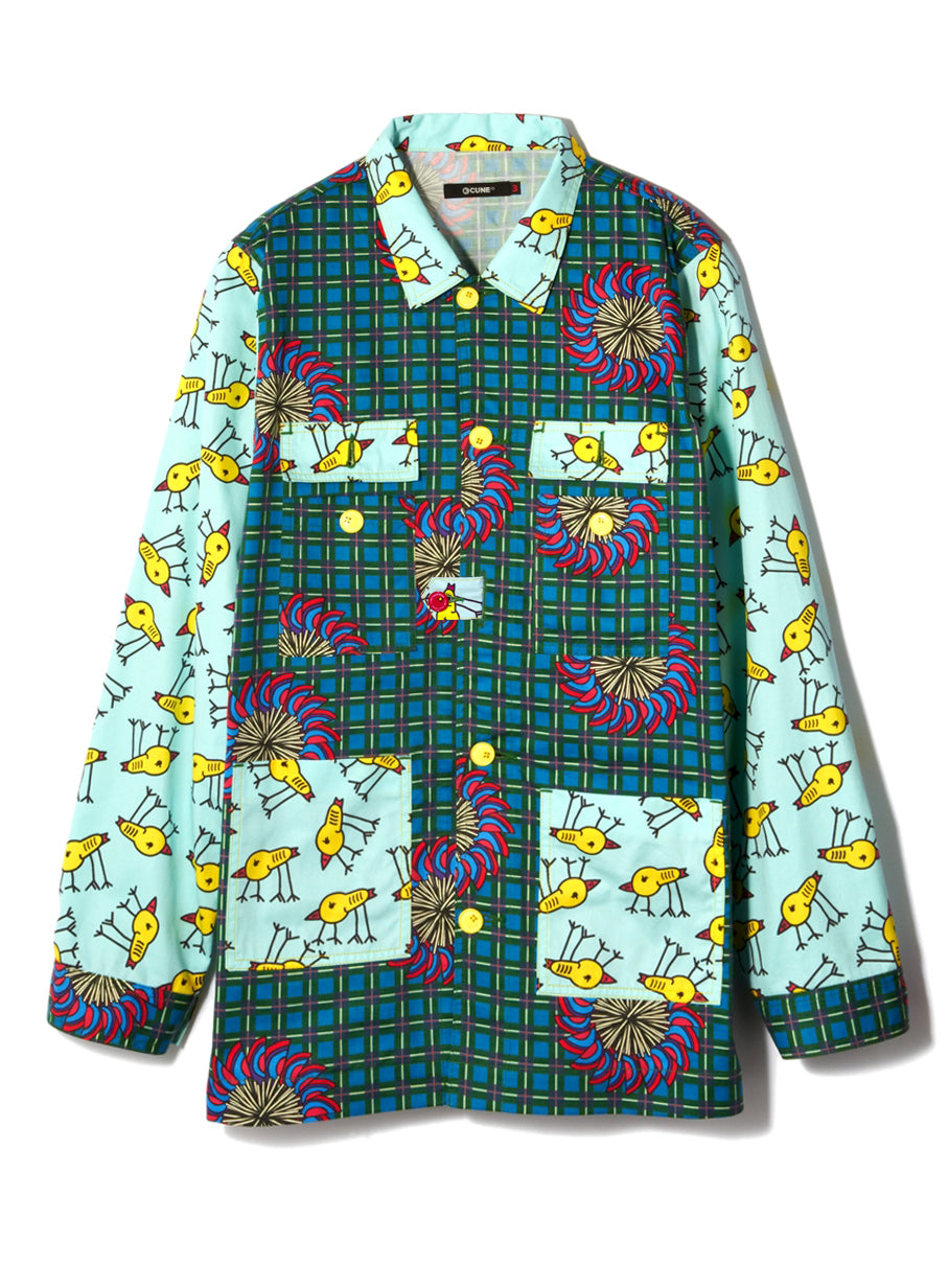 鳥ピータンミリタリーシャツ