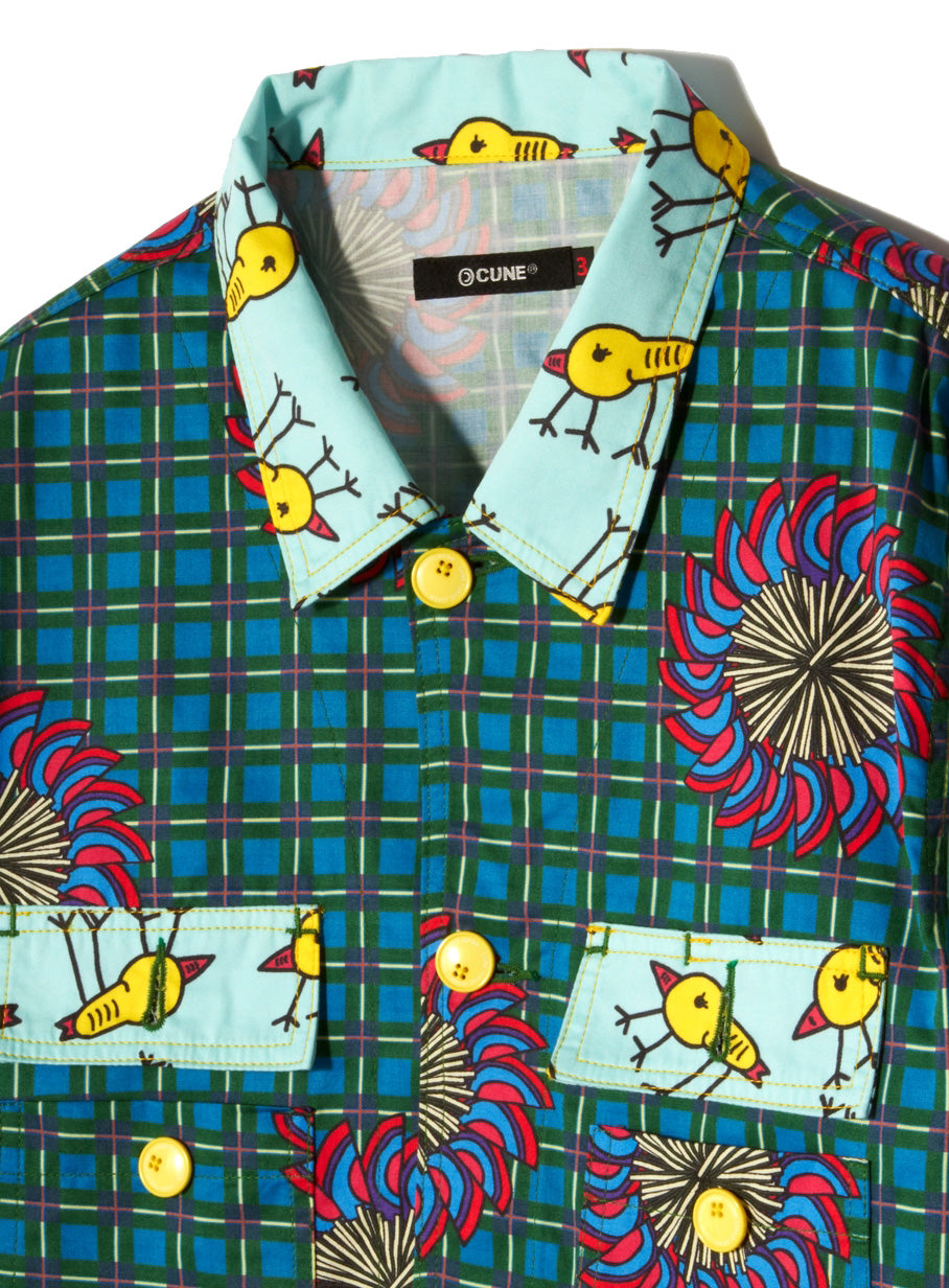 鳥ピータンミリタリーシャツ