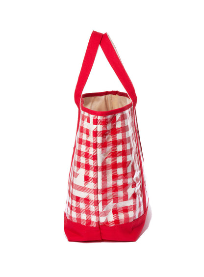 チェックトートL