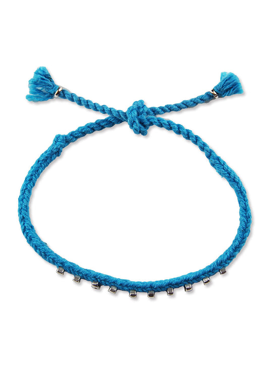 シルバーXコットンミサンガ