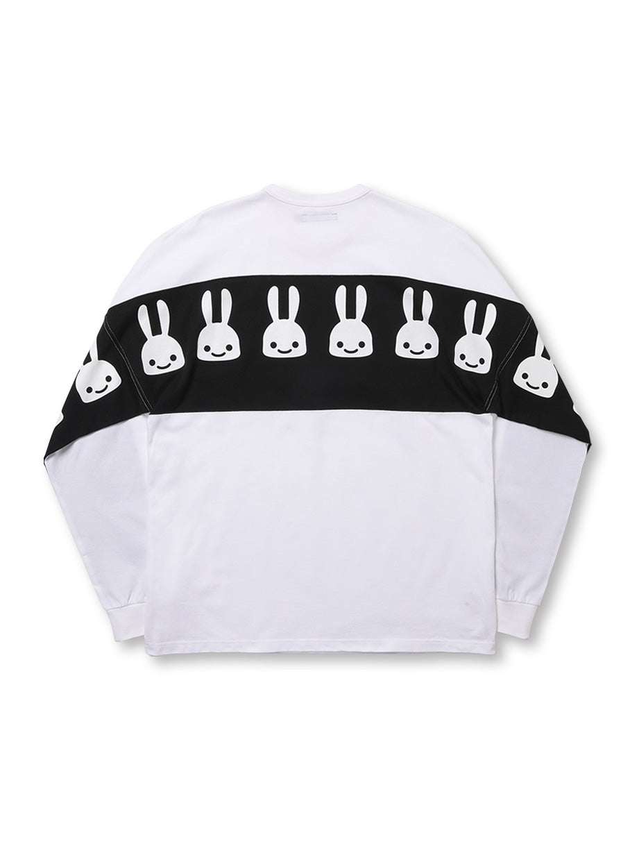 ウサギいっぱいラインカットソー