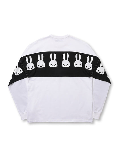 ウサギいっぱいラインカットソー