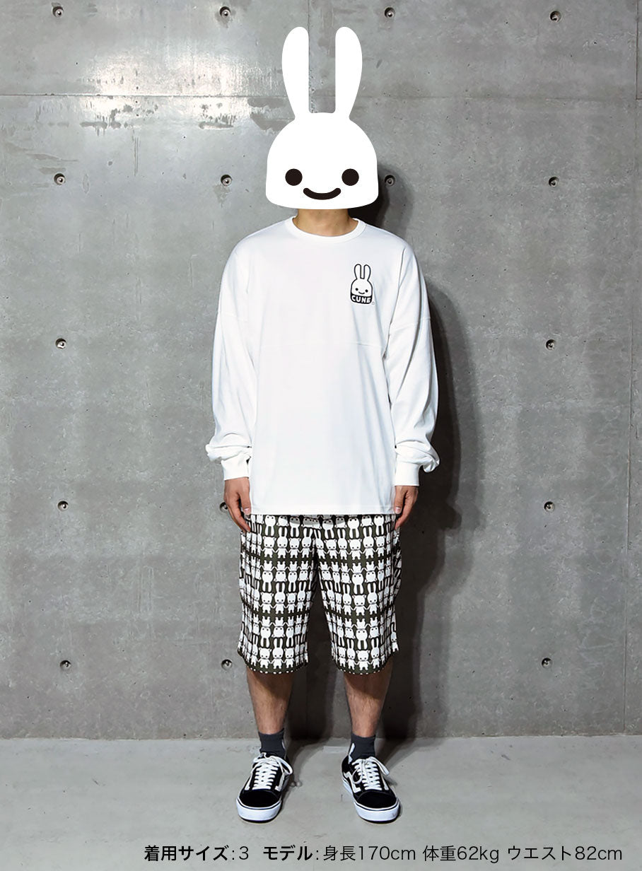 ウサギいっぱいラインカットソー