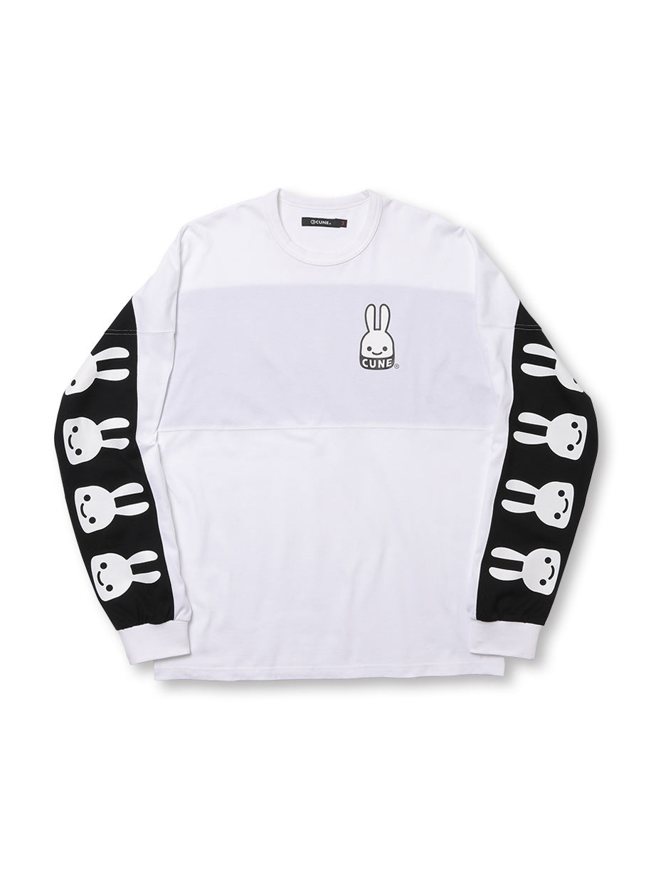 ウサギいっぱいラインカットソー