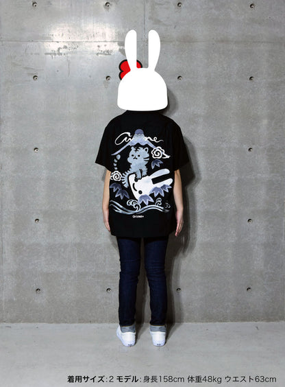 上向きとらちゃんの刺繍の開襟シャツ