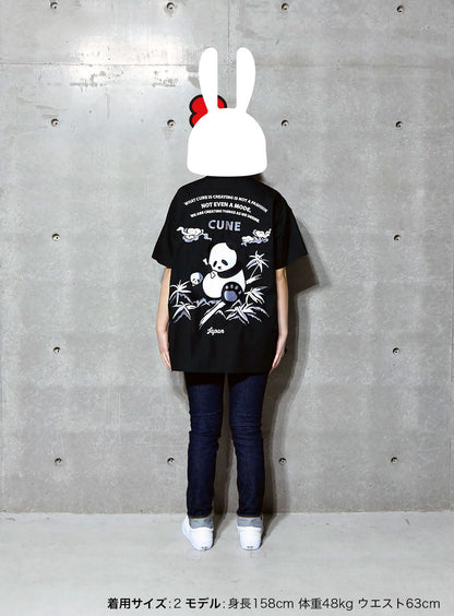 ネズミとパンダの刺繍の開襟シャツ