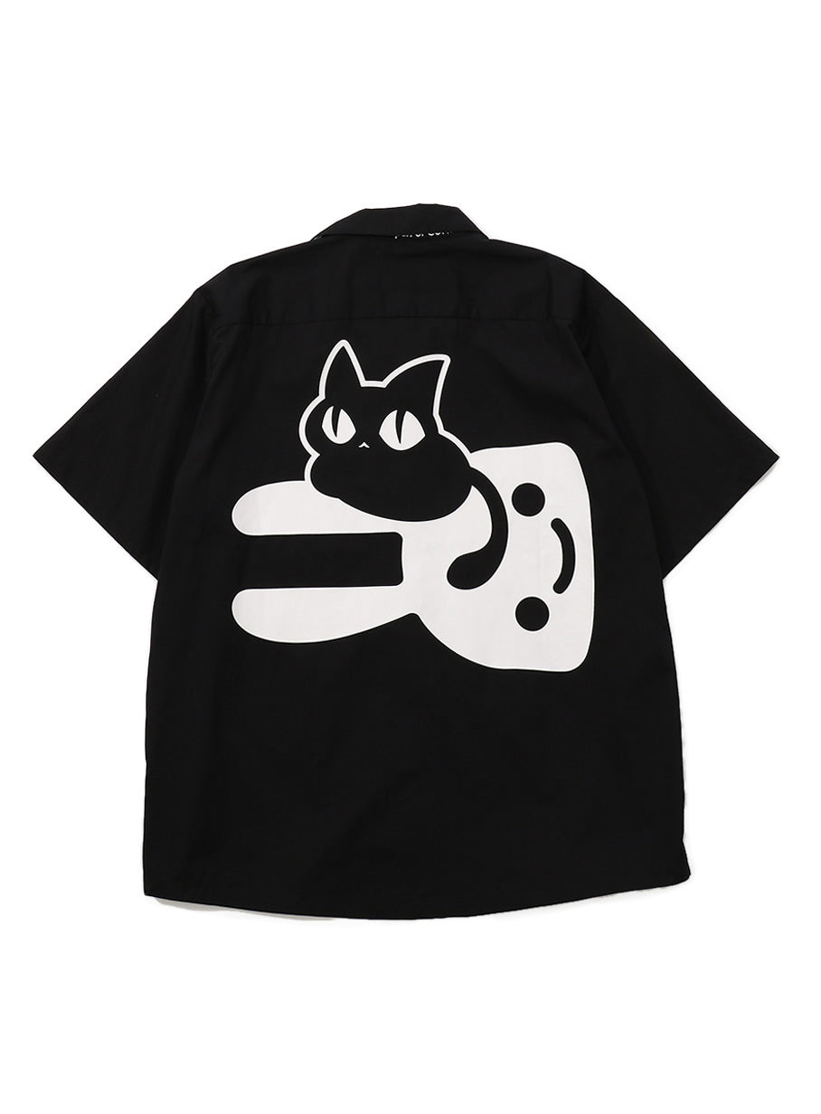 ワークシャツ 猫