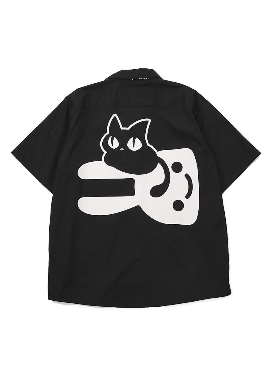 ワークシャツ 猫