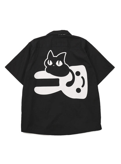 ワークシャツ 猫