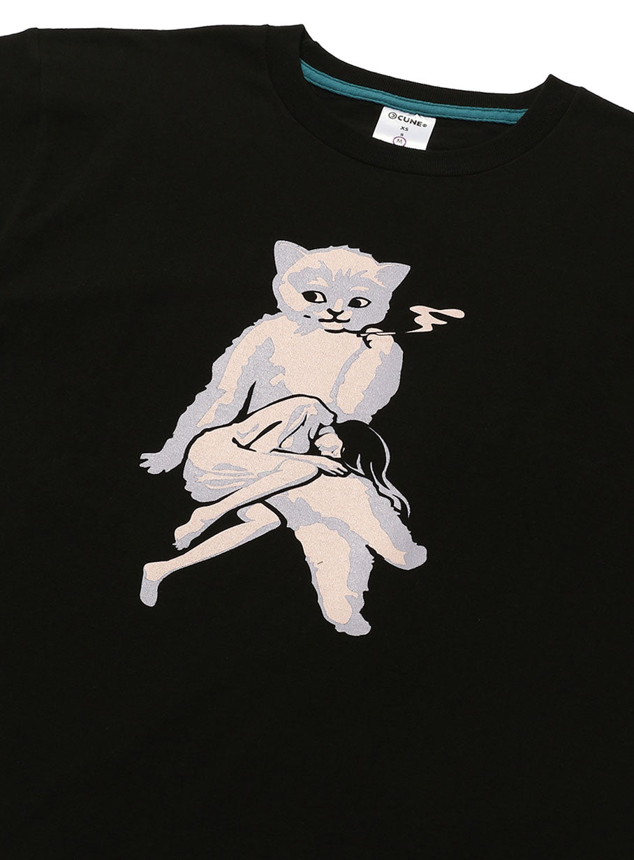 S/S Tee 猫と女