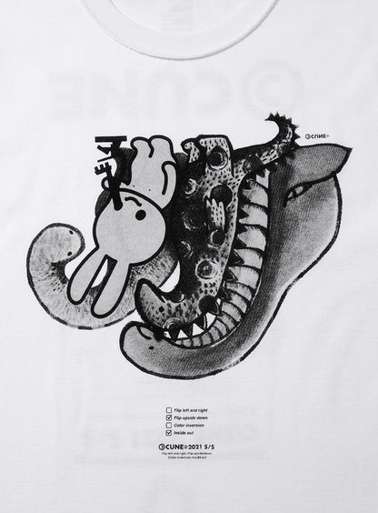 反転Tシャツ 恐竜