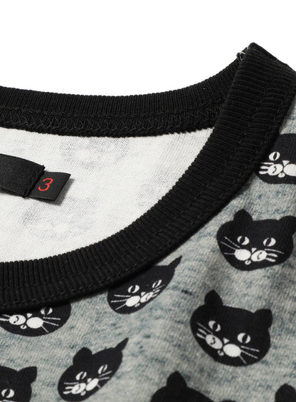 黒猫ドットTシャツ