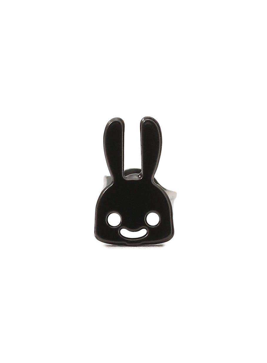 黒メッキちびウサギピアス1P