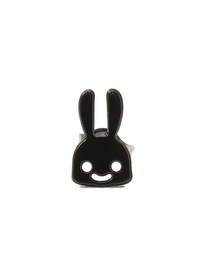 黒メッキちびウサギピアス1P