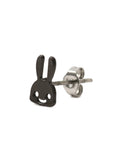 黒メッキちびウサギピアス1P