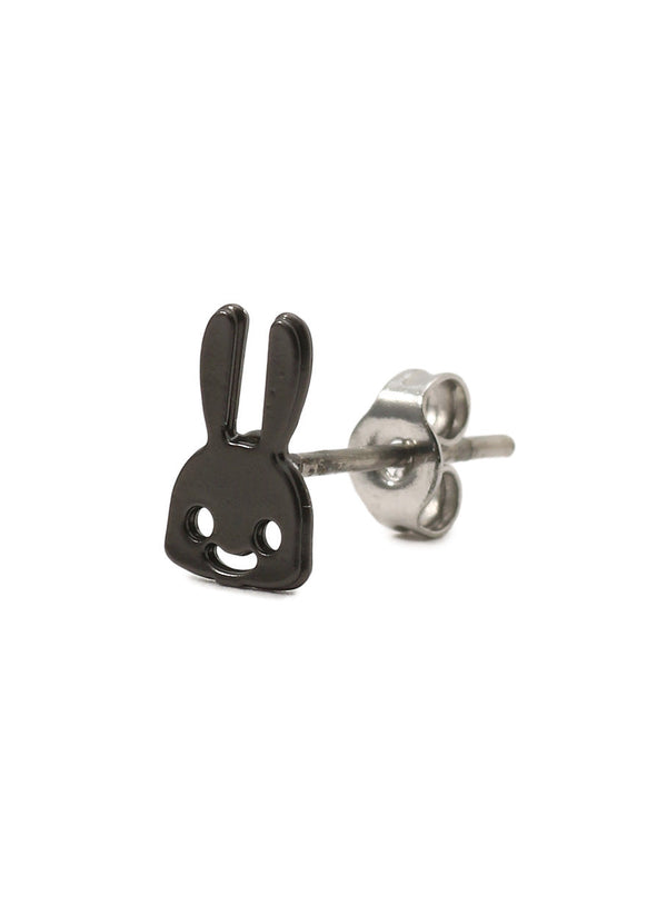黒メッキちびウサギピアス1P