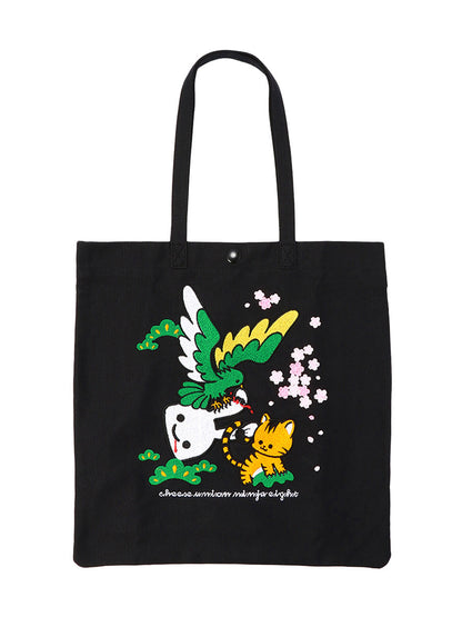 刺繍のトート とりちゃん
