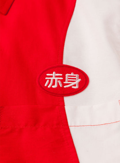 肉切り替え半袖BDシャツ