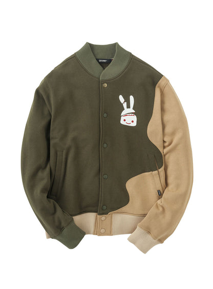 肉切り替えスウェットスタジャン