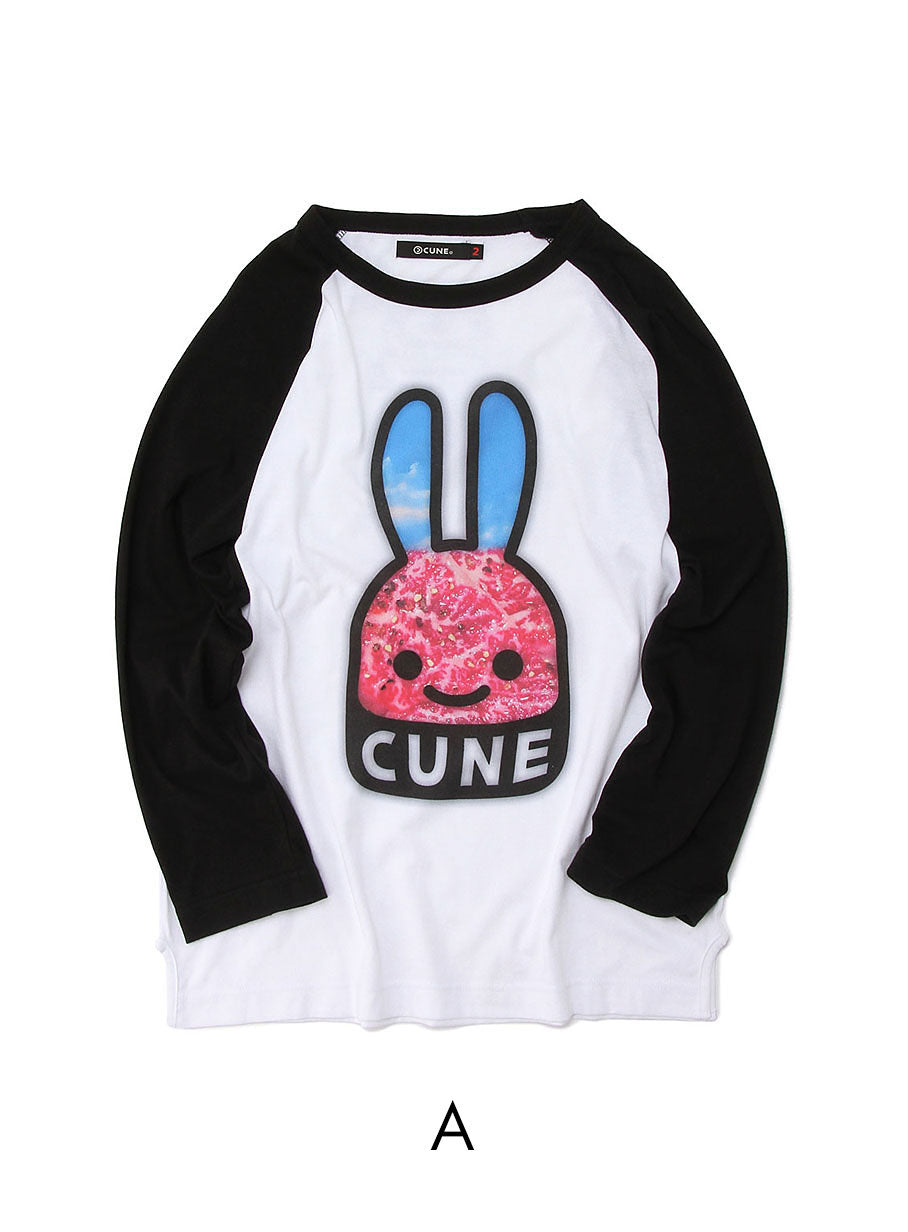 CUNE　Tシャツ　長袖　ラグラン　黒　白　ガール CUNE - CUNE Tシャツ 長袖 ラグラン 黒 白 ガールの通販 by ＄SELECT