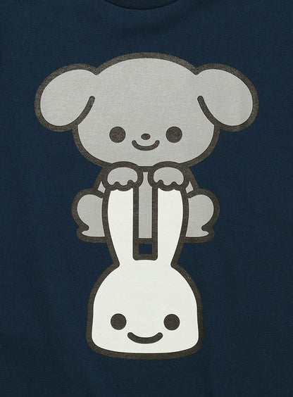 わんわんTシャツ 灰色の犬
