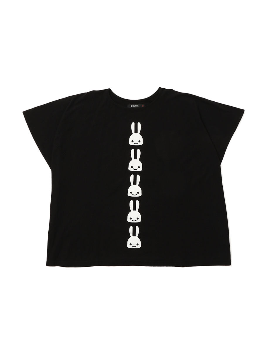 四角いTシャツ ウサギ10匹