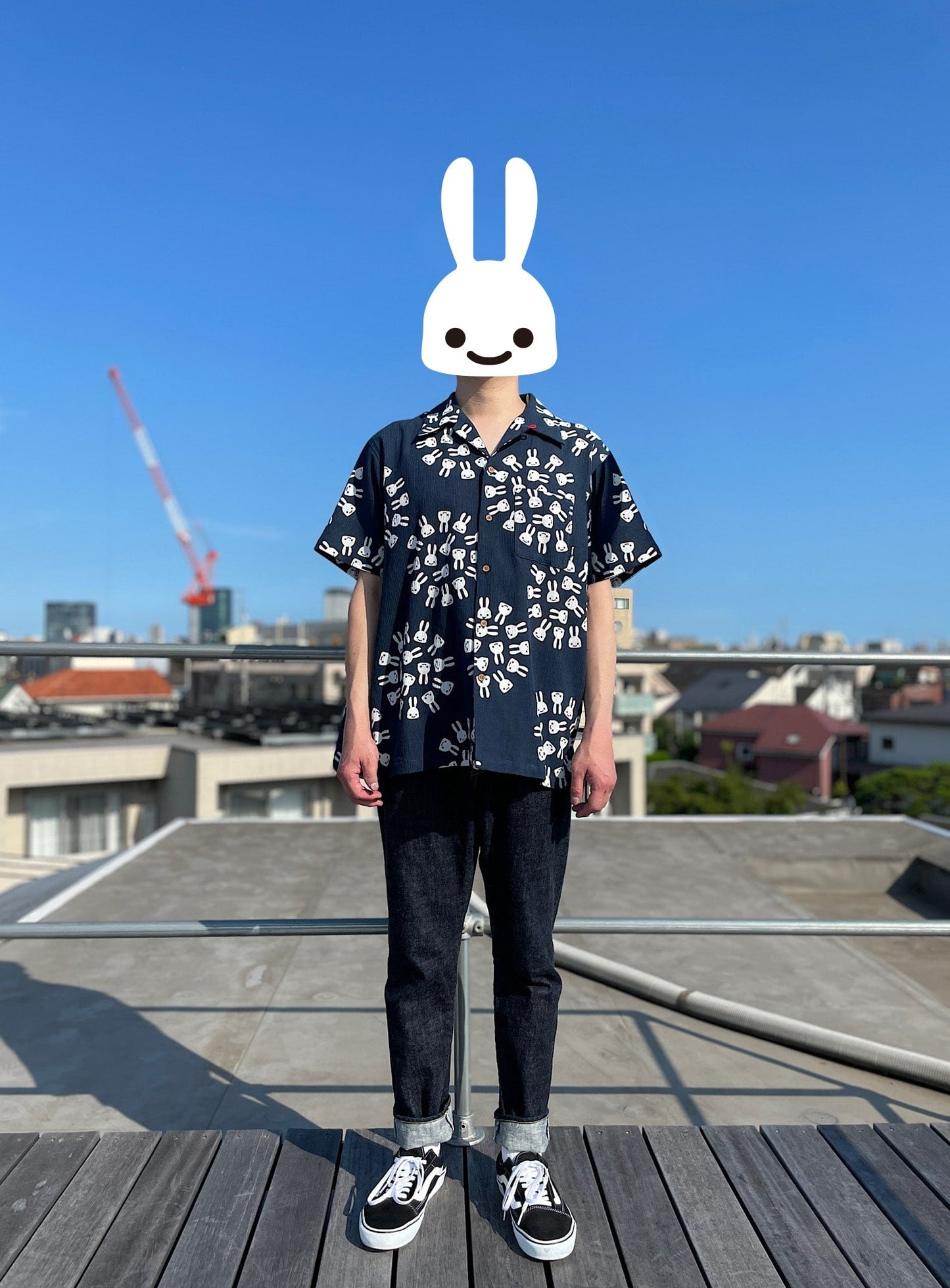 高島ちぢみの開襟シャツ