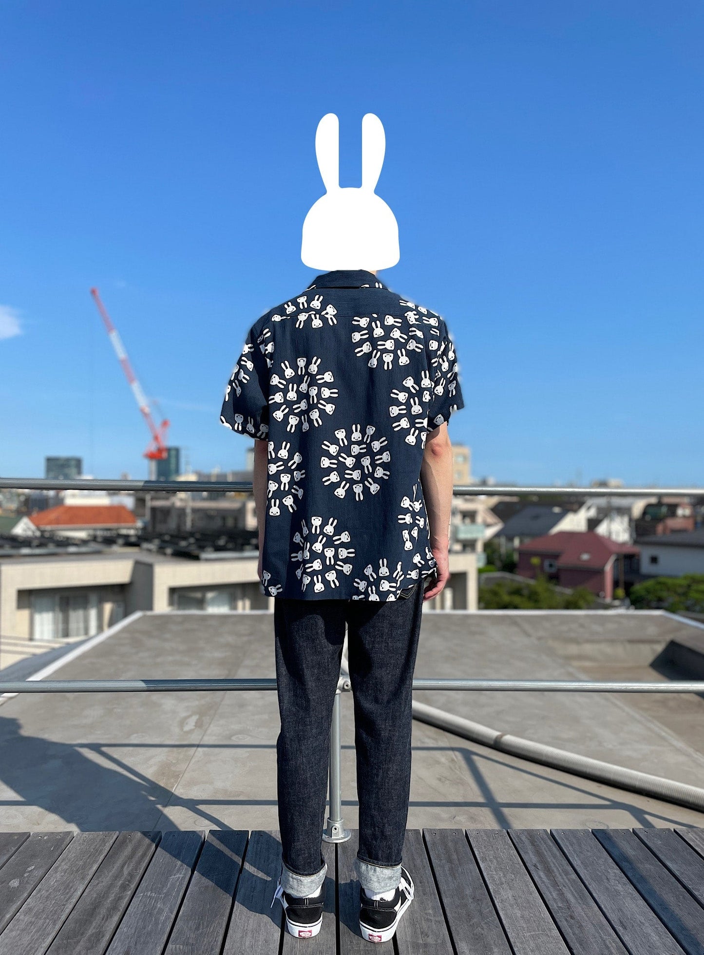 高島ちぢみの開襟シャツ