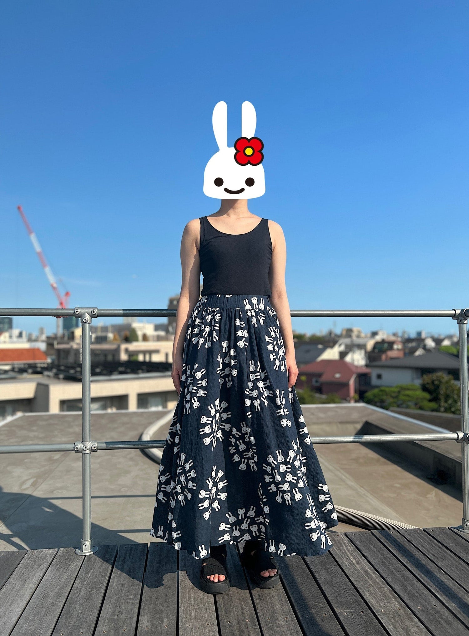 高島ちぢみのギャザースカート