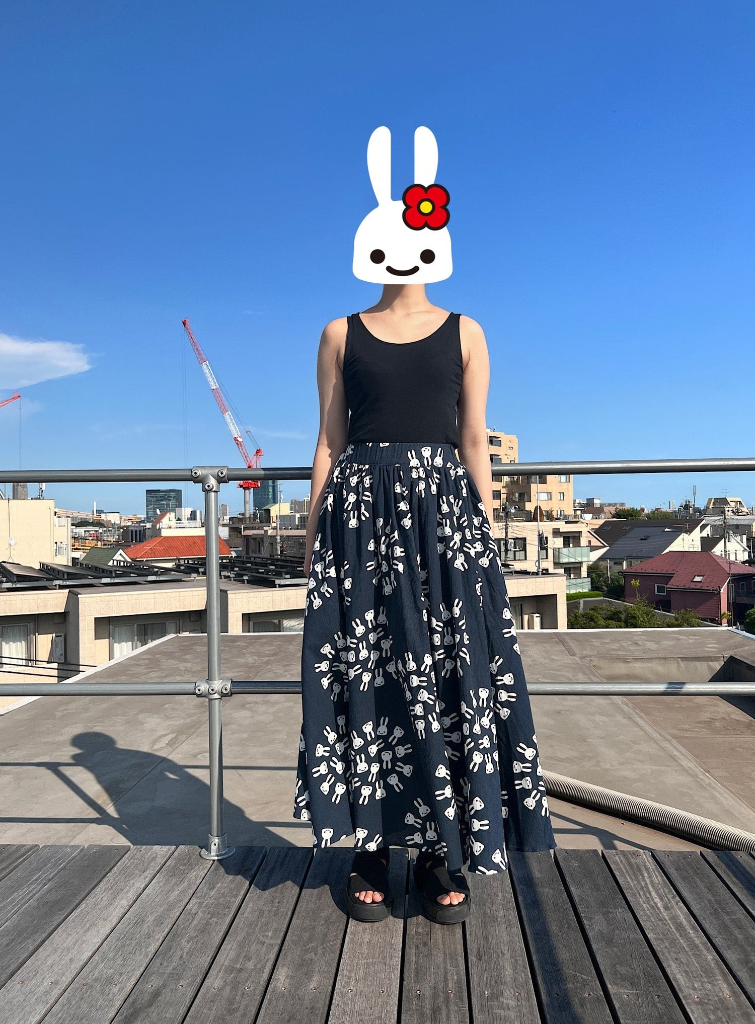 高島ちぢみのギャザースカート