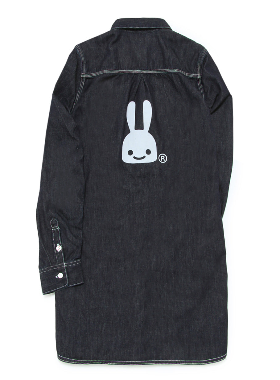 ウサギデニムロングシャツ