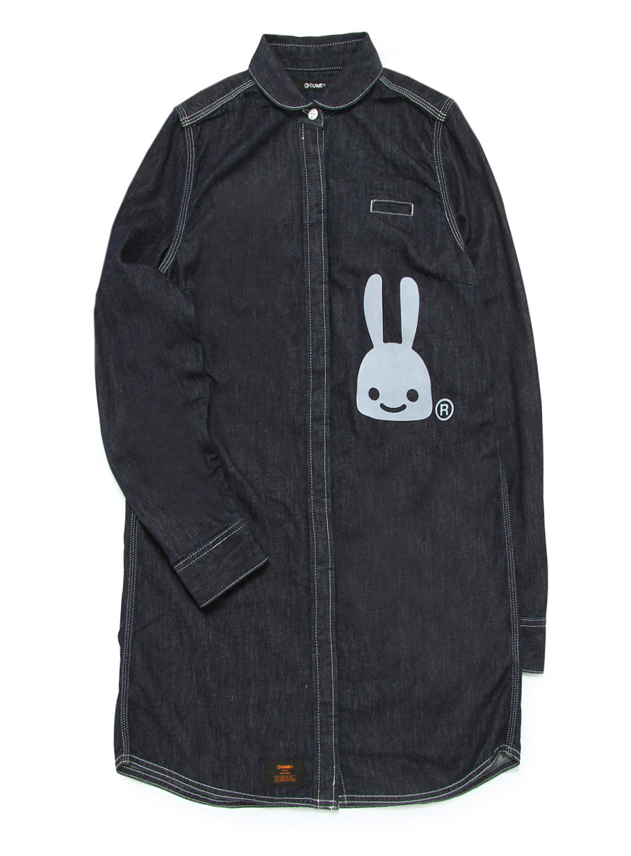 ウサギデニムロングシャツ